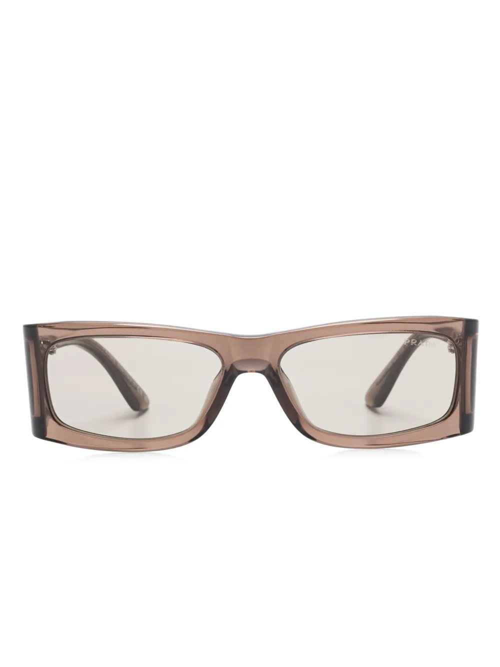 Prada Eyewear Zonnebril met rechthoekig montuur Bruin