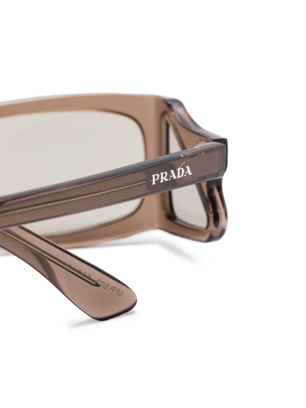 Prada Eyewear Zonnebril met rechthoekig montuur Bruin