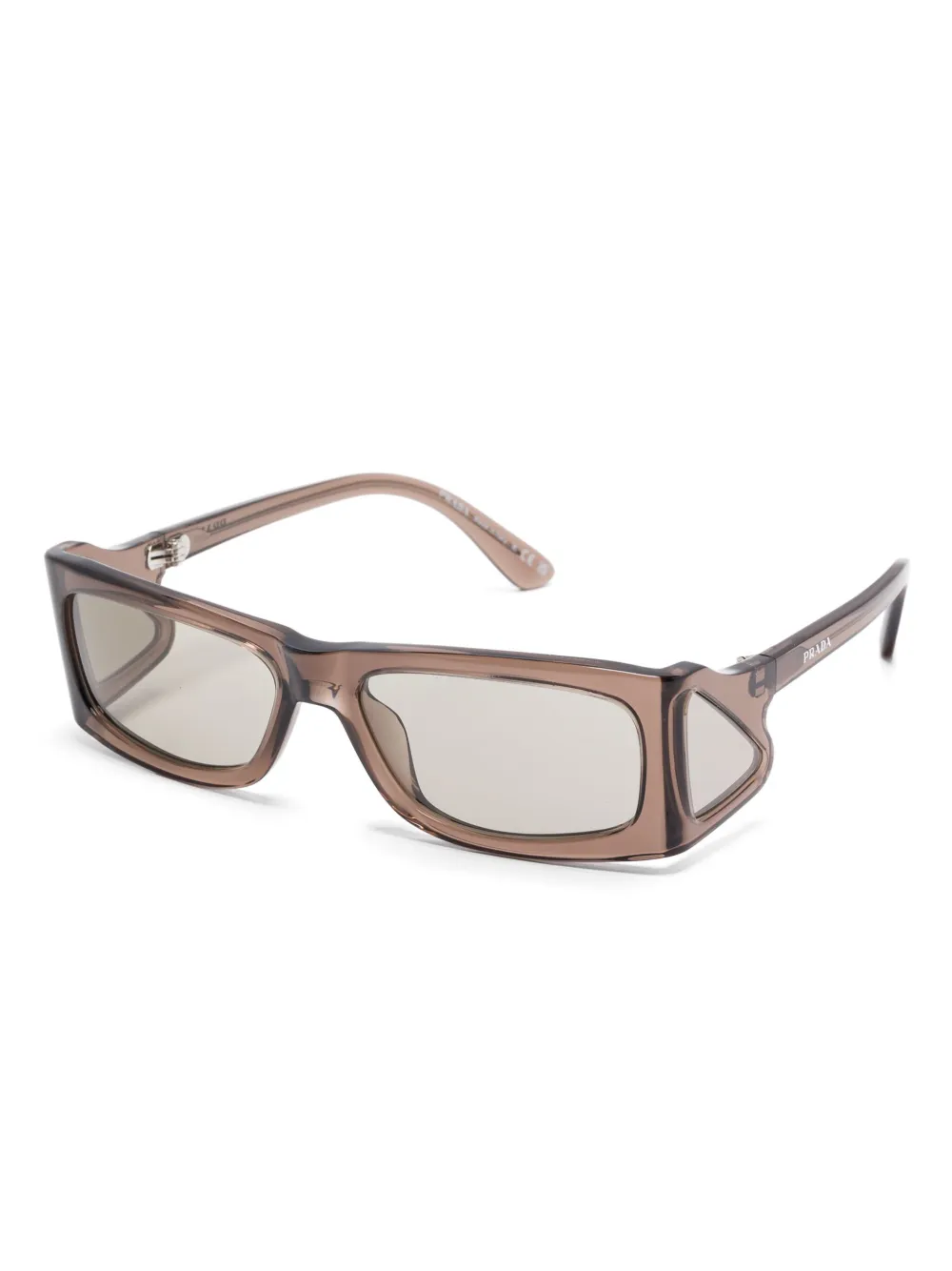 Prada Eyewear Zonnebril met rechthoekig montuur - Bruin