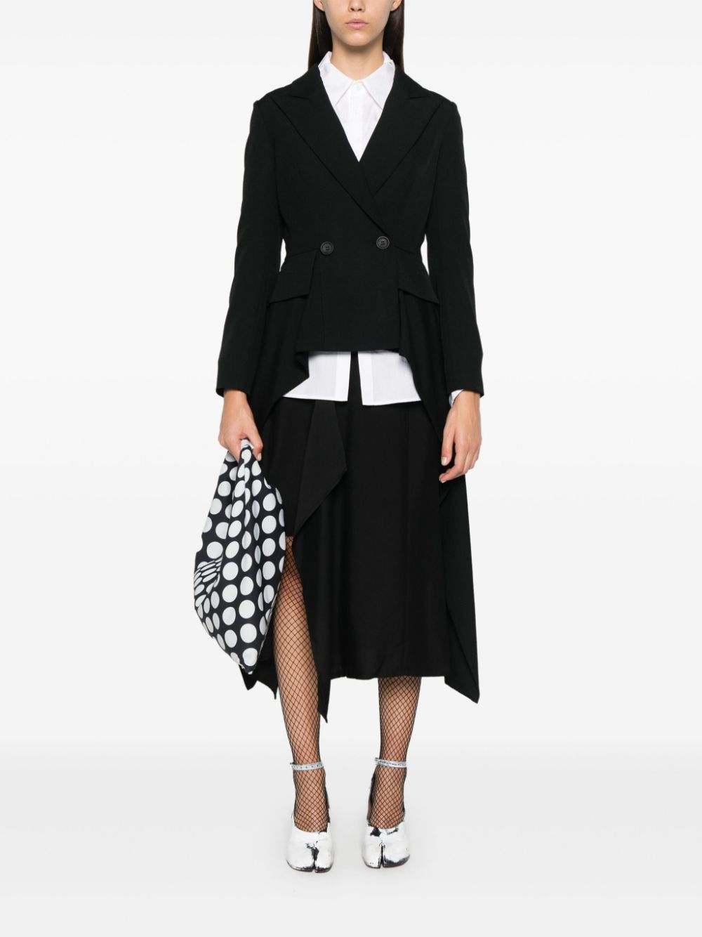 Yohji Yamamoto draped blazer - Zwart