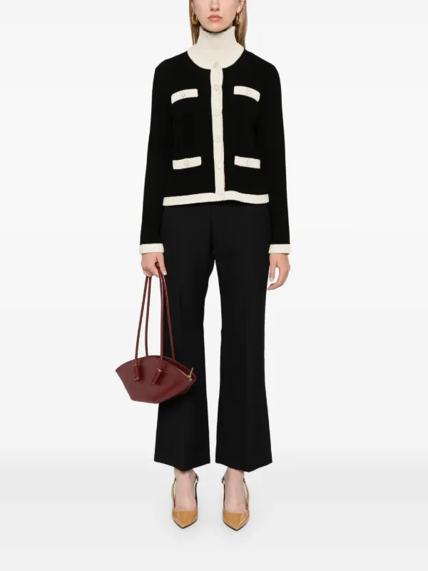 Tory Burch Kendra Chunky Wool Cardigan | Black | FARFETCH