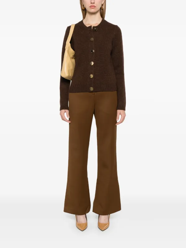 Tory Burch Wool Twill Trousers | Brown | FARFETCH