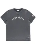 Courrèges embroidered distressed T-shirt - Grey