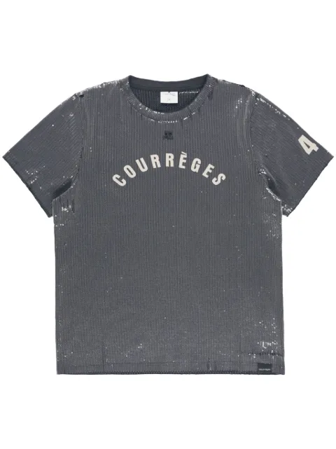 Courrèges playera con bordado envejecido