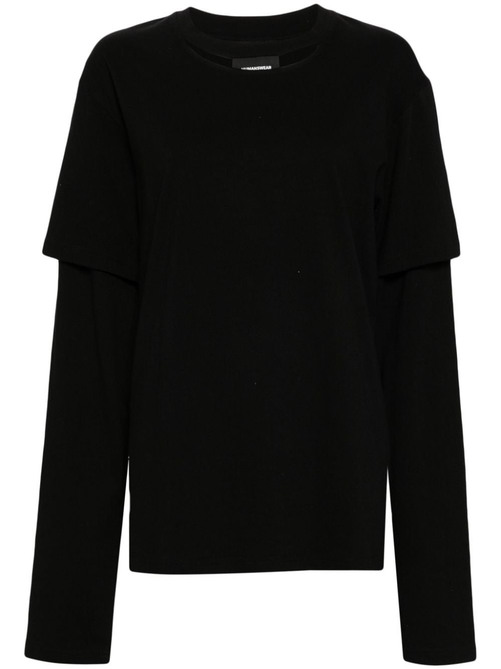 layered cotton T-shirt