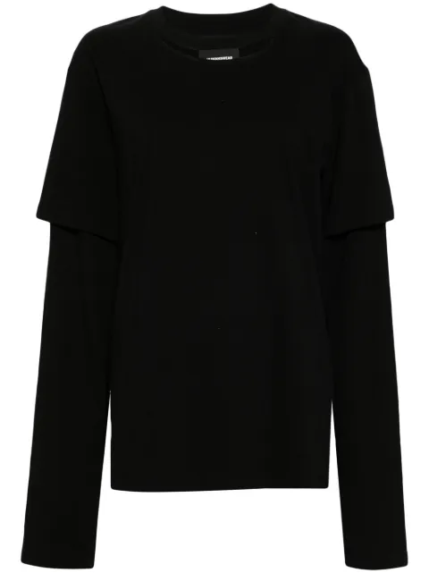 pushBUTTON layered cotton T-shirt