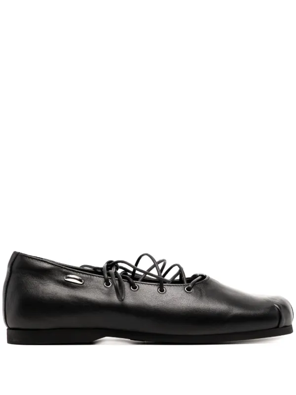 OUR ブラック レースアップシューズ OUR LEGACY レースアップ フラットシューズ | ブラック