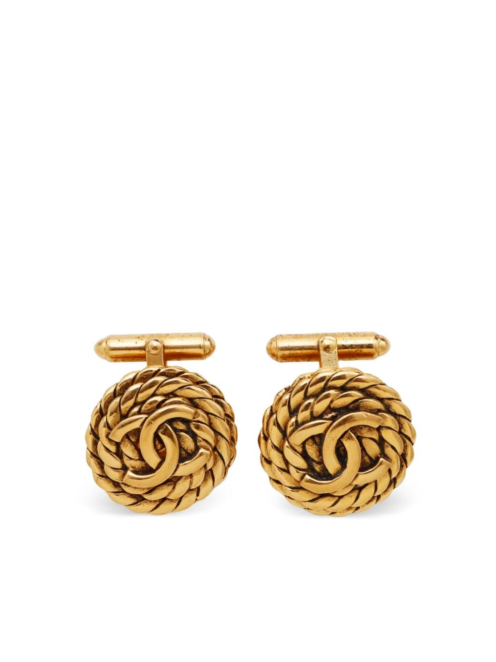 CHANEL Pre-Owned 1990s CC cufflinks - Gold