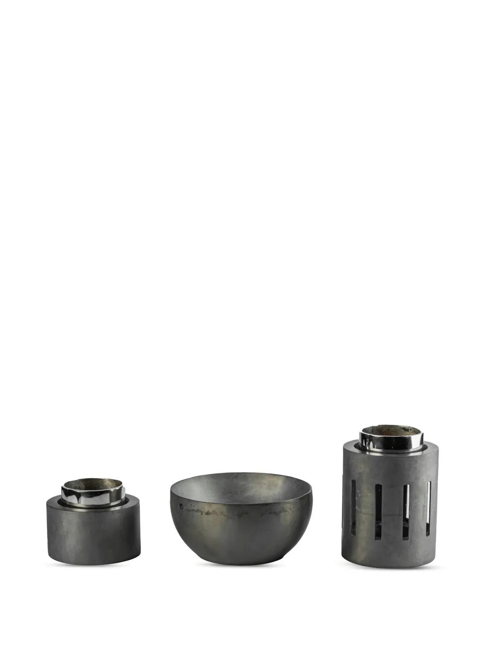 Parts Of Four Iron Candle Totems In Black