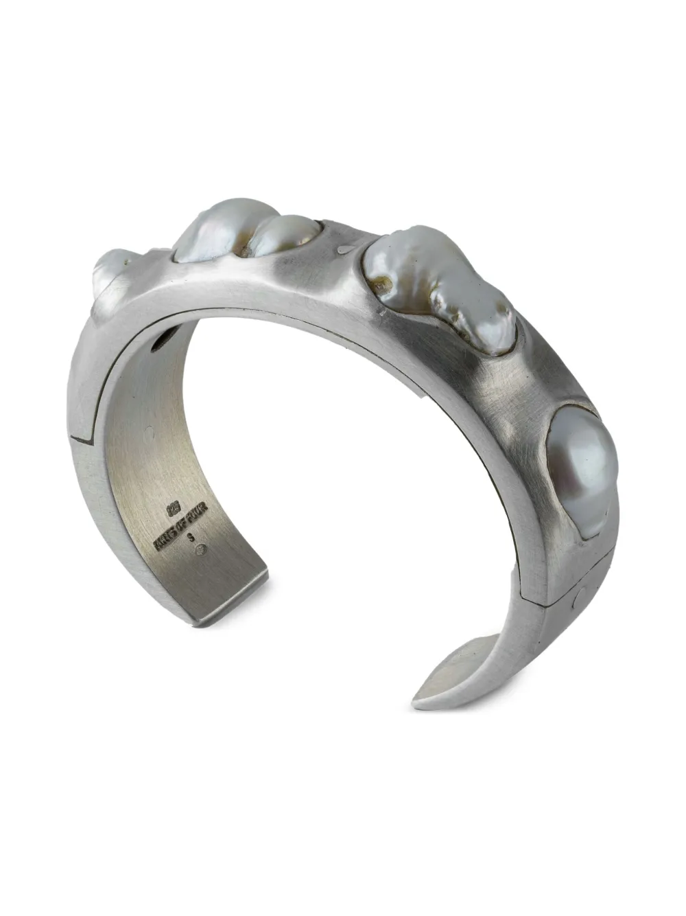Parts Of Four Sterling-silver Sistema Pearl-flush Bracelet In Gray