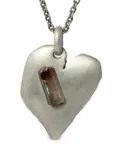 Parts of Four Solid Heart necklace - Silver