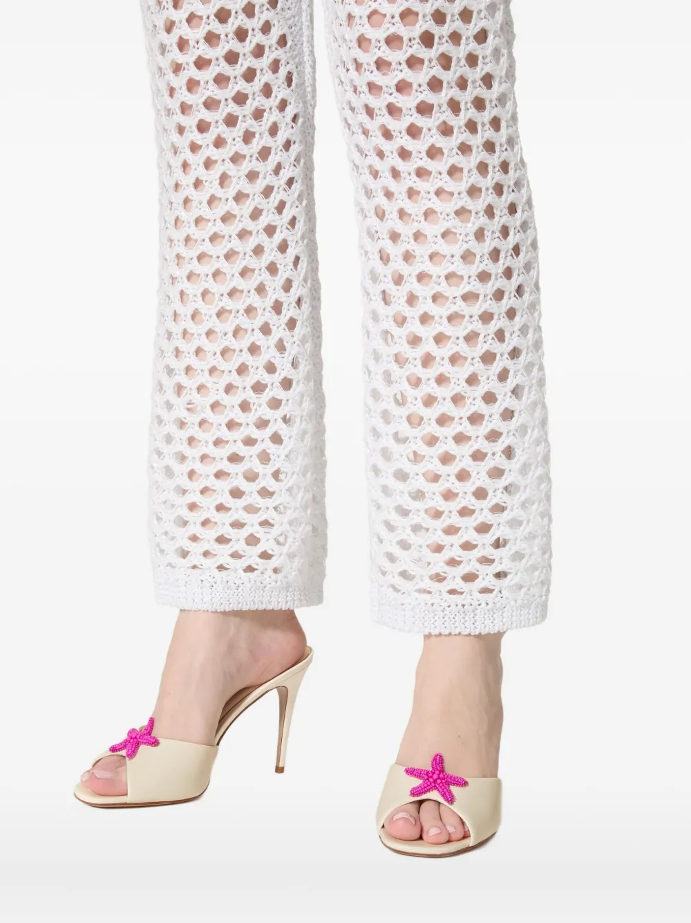 Valentino Garavani 90mm starfish-embellished leather sandals Neutrals