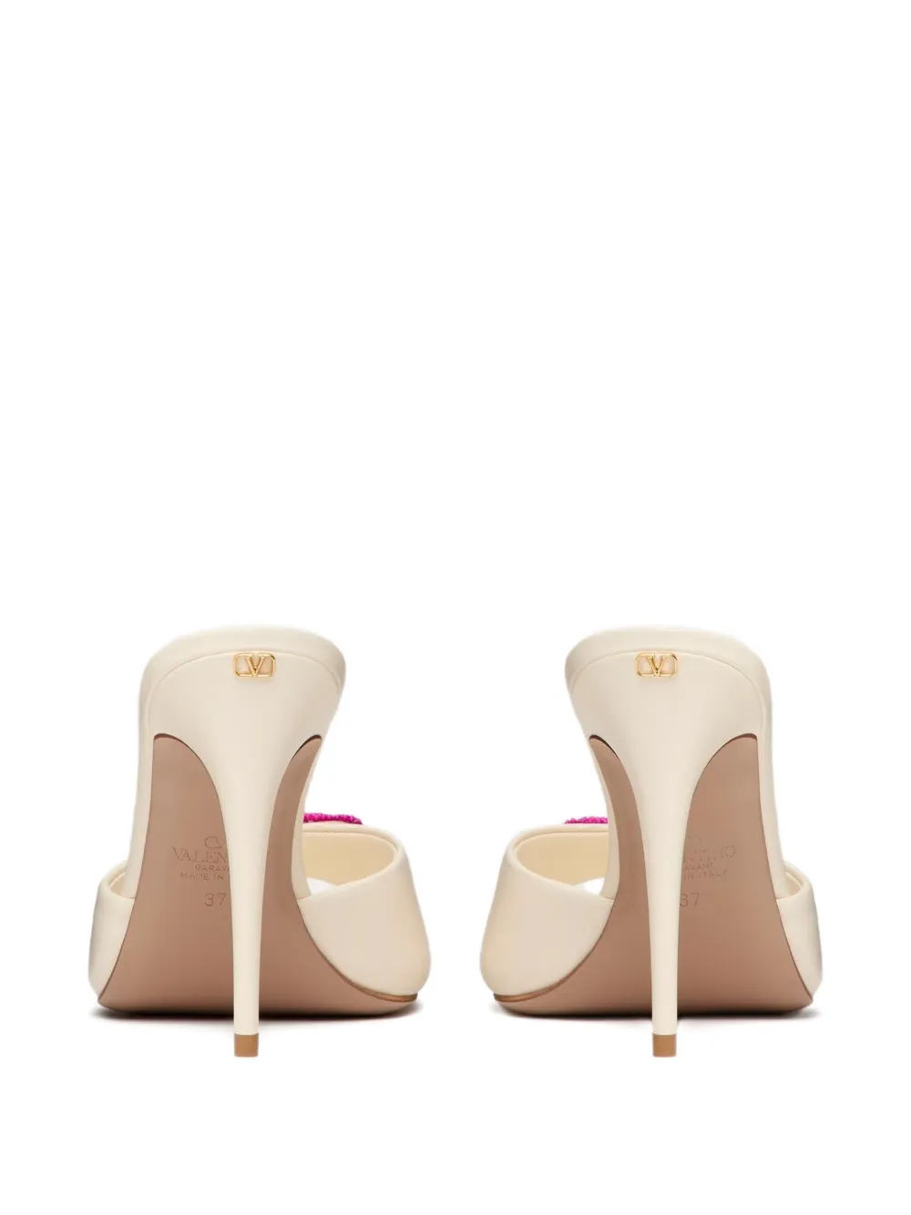 Valentino Garavani 90mm starfish-embellished leather sandals Neutrals