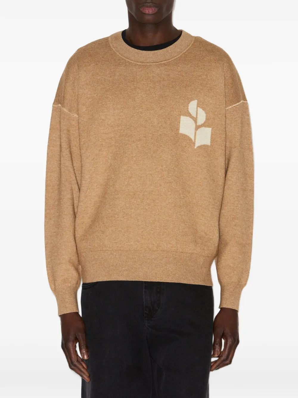 MARANT Atley sweater met logo Bruin