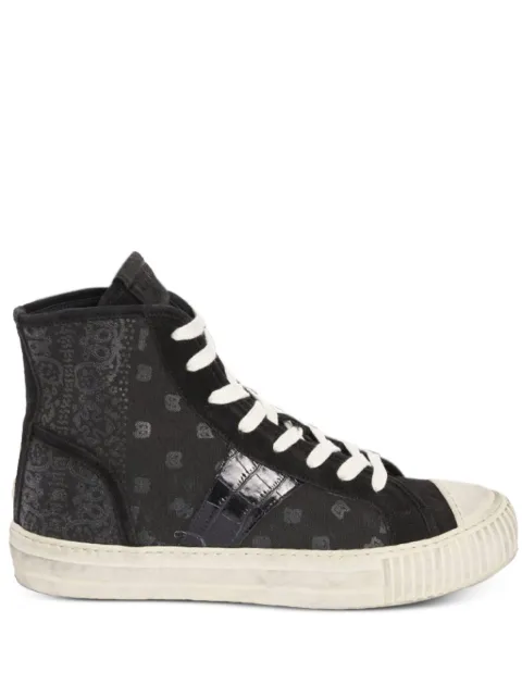 RHUDE paisley-print crocodile-trimmed sneakers