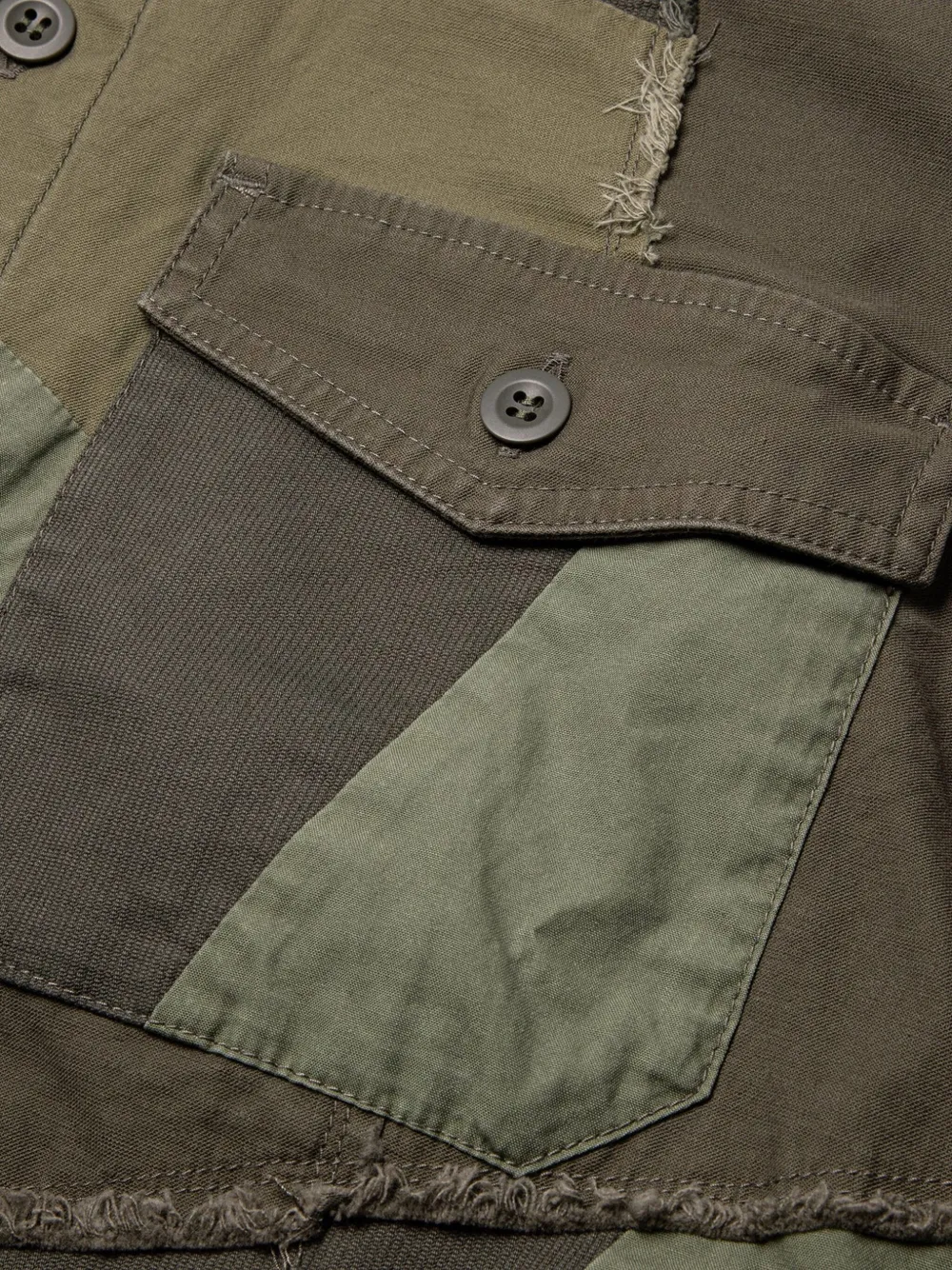 John Elliott Overhemd met patchwork Groen