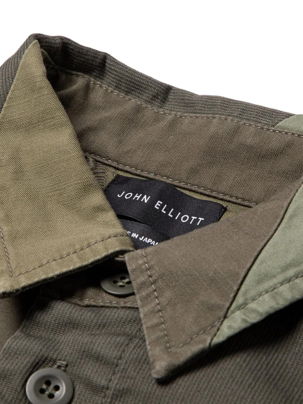 John Elliott Overhemd met patchwork Groen