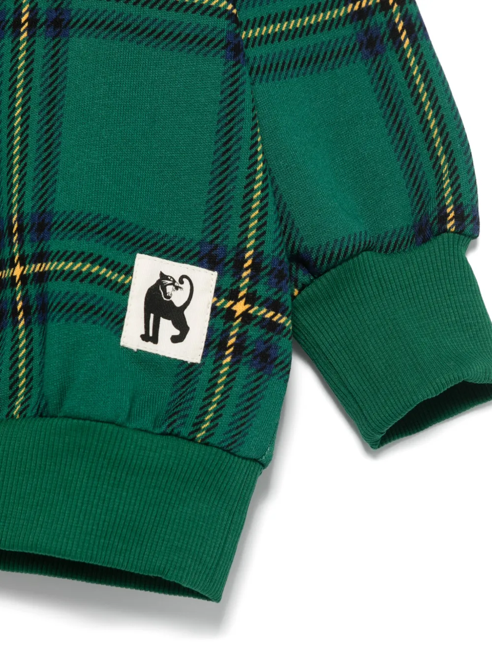 Mini Rodini Checked Sweater In Green