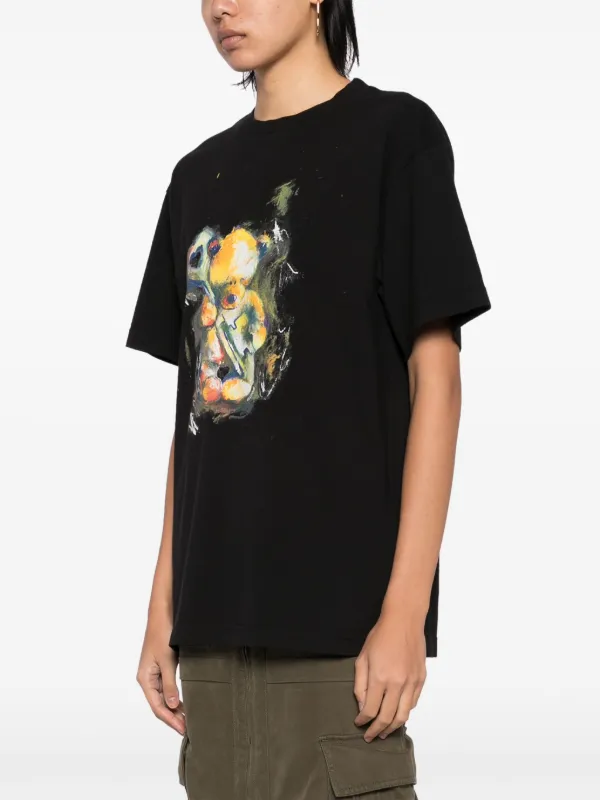 【関税込み】We11done ブラック Teddy Bear プリントTシャツ We11done テディベア プリント Tシャツ | ブラック | FARFETCH JP