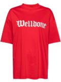 We11done gothic logo T-shirt - Red