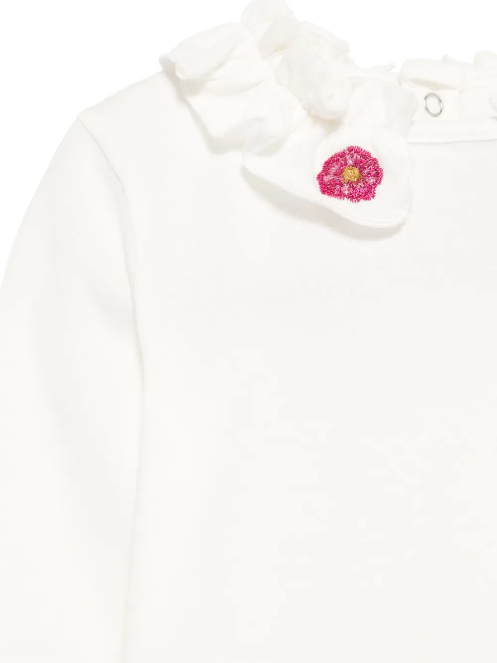 Simonetta Romper met ruchekraag Wit
