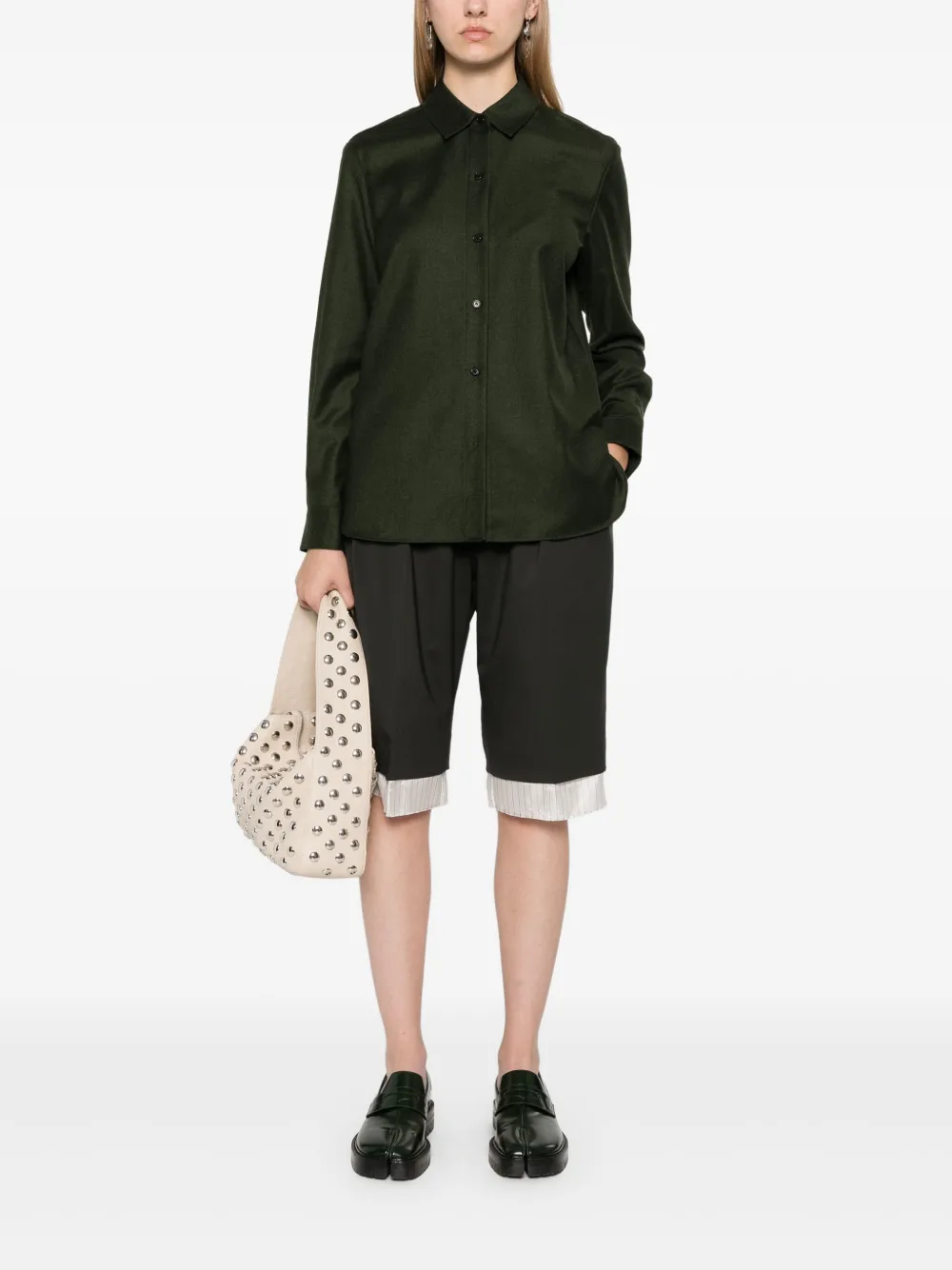 Theory Wollen blouse - Groen