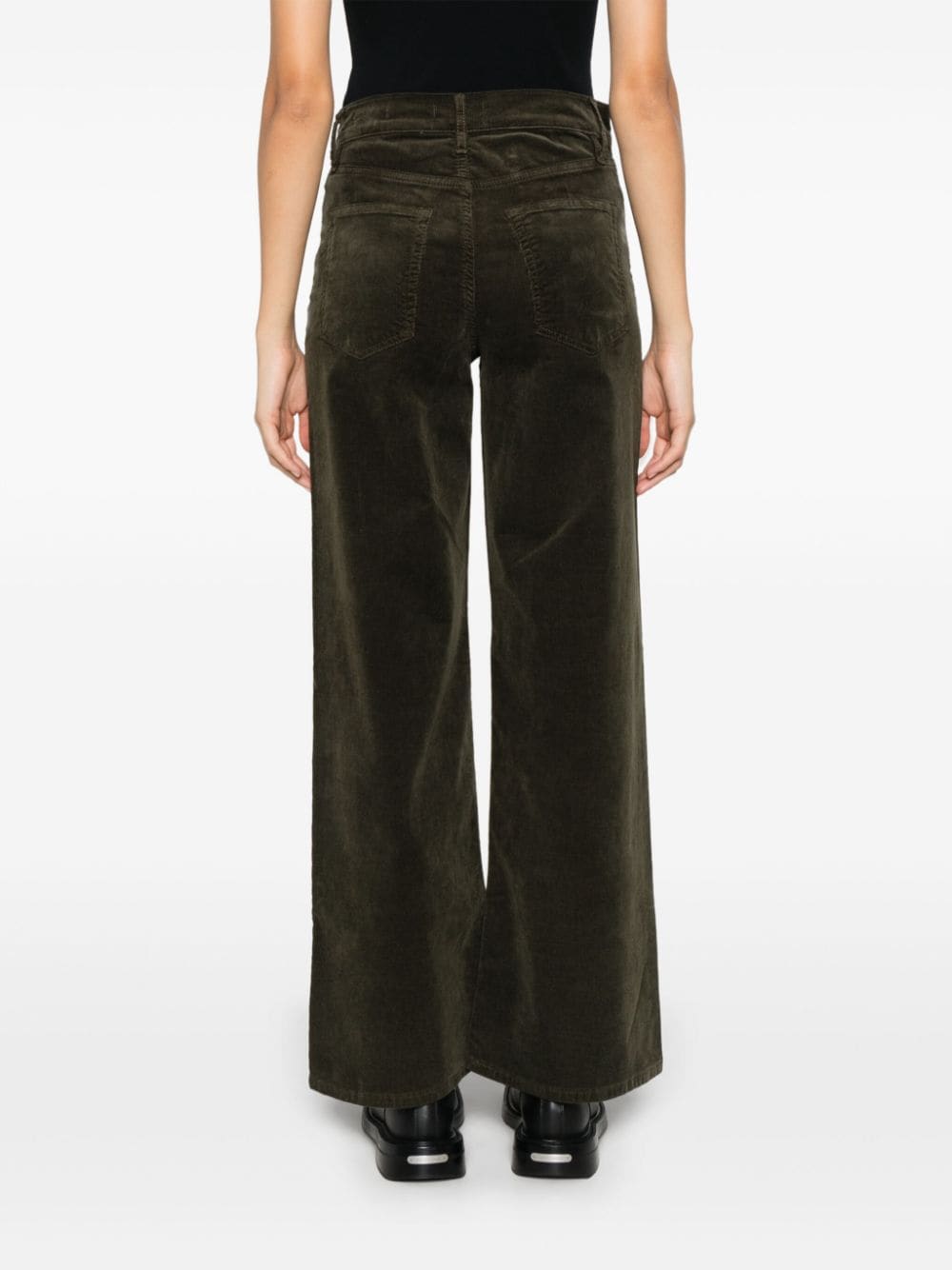 Shop Frame Le Slim Palazzo Pants In Green