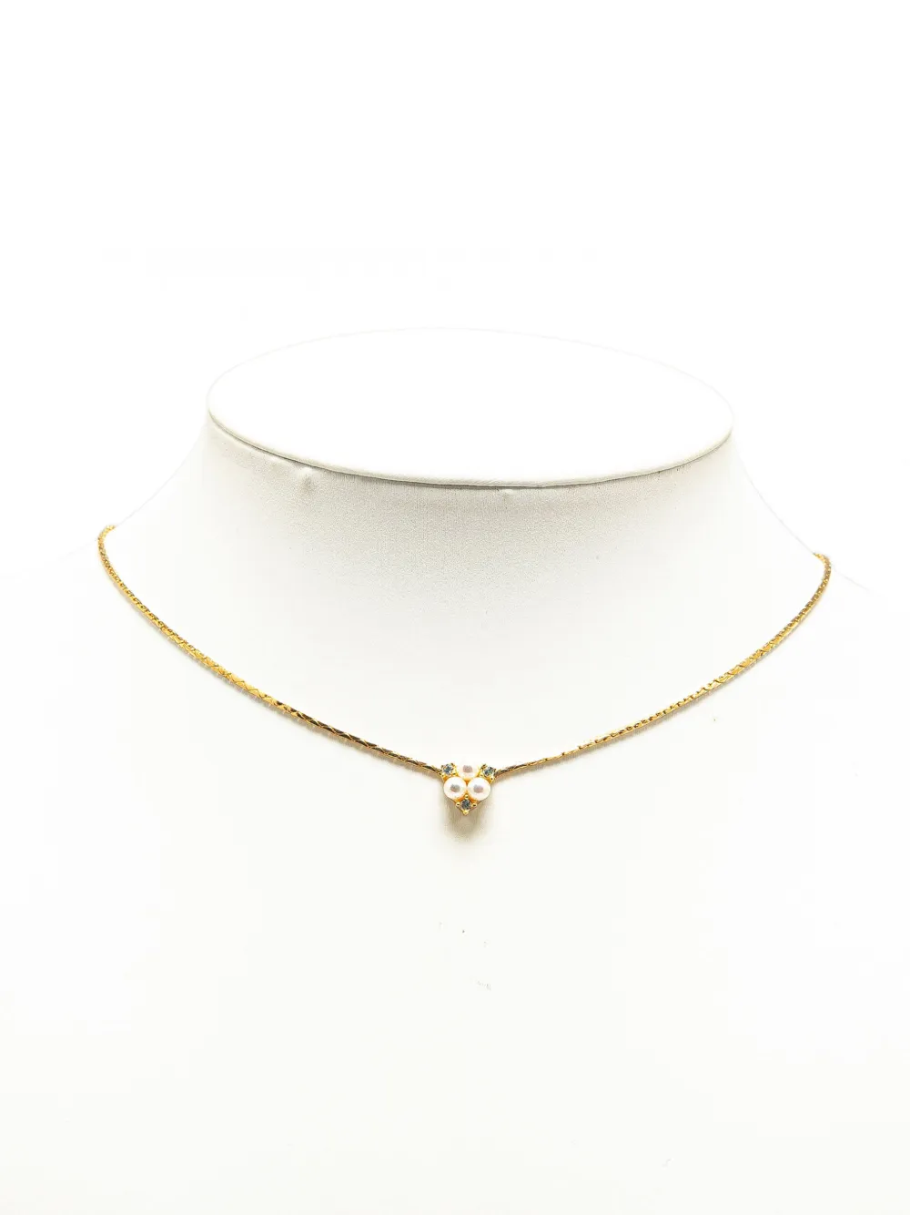 Christian Dior Pre-Owned 20th Century Gold Plated Faux Pearl and Rhinestone Pendant costume necklace