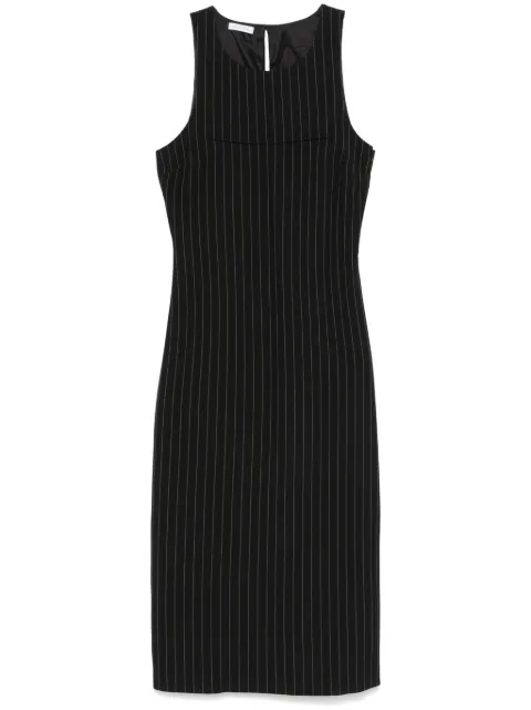 Patrizia Pepe pinstriped crew-neck midi dress