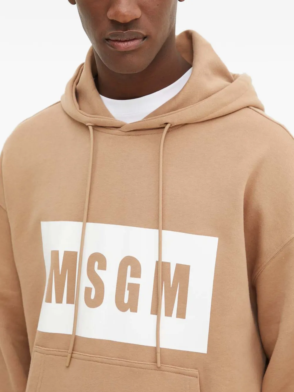 MSGM Hoodie met logoprint Bruin