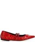 MSGM buckled ballerina shoes - Red