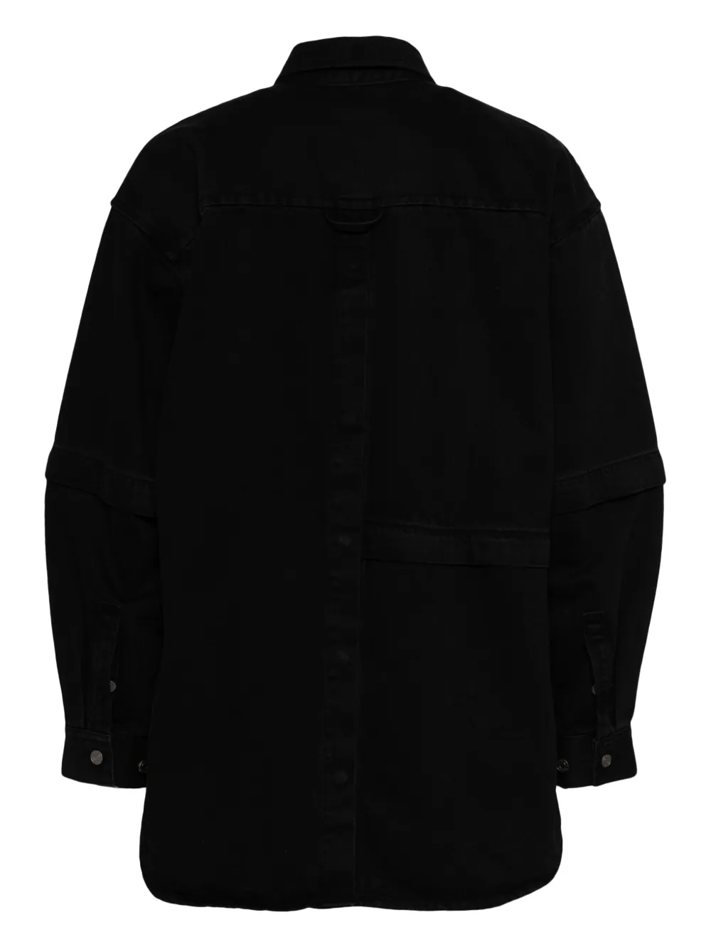 SONGZIO Asymmetrisch afneembaar denim overhemd - Zwart