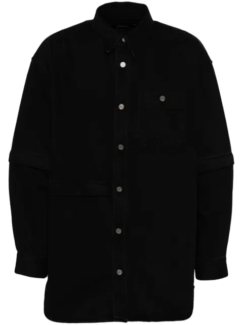 SONGZIO asymmetric detachable denim shirt