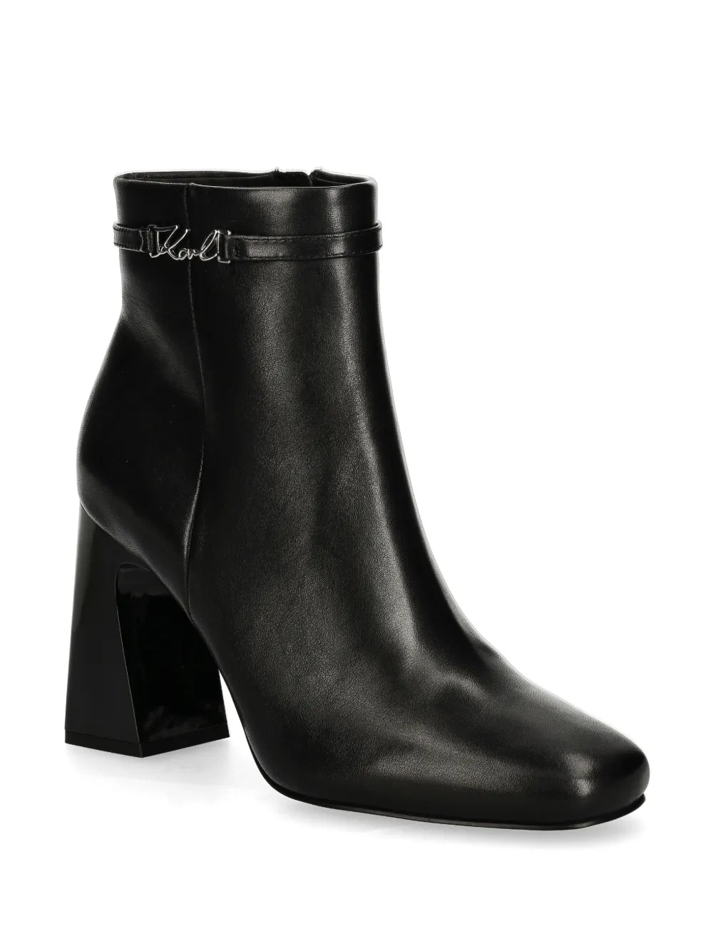 Karl Lagerfeld 90 mm enkellaarzen met logo Zwart