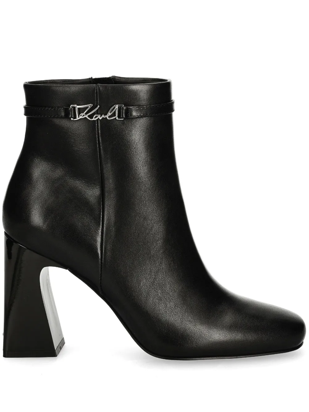 Karl Lagerfeld 90 mm enkellaarzen met logo Zwart