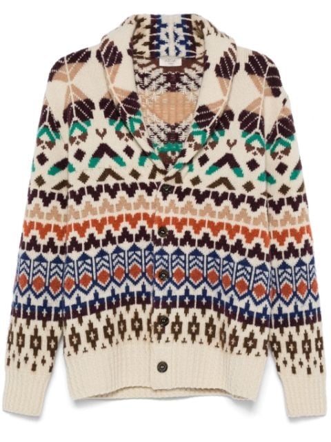 patterned-jacquard cardigan