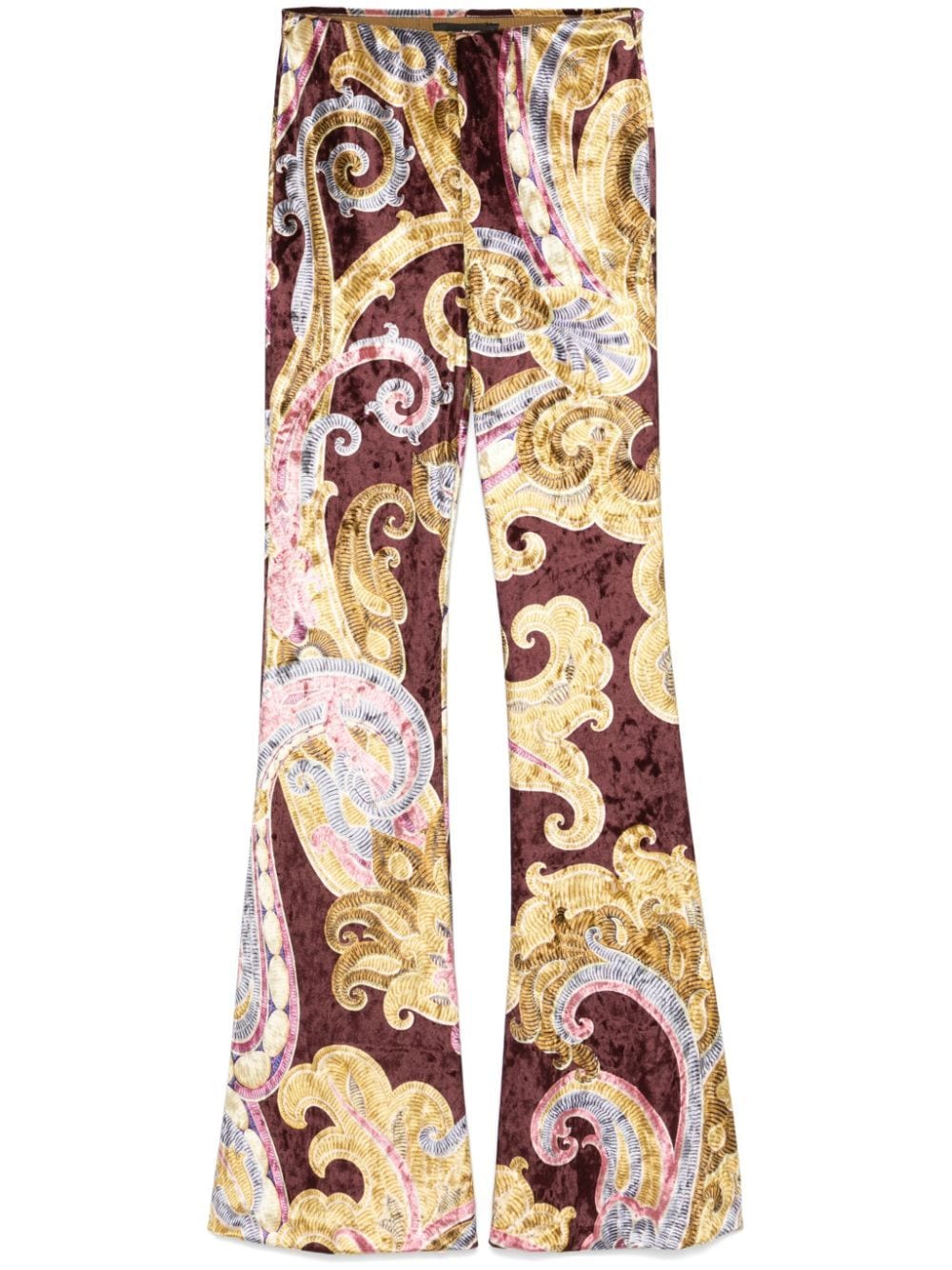 Shop Etro Printed Trousers In Red