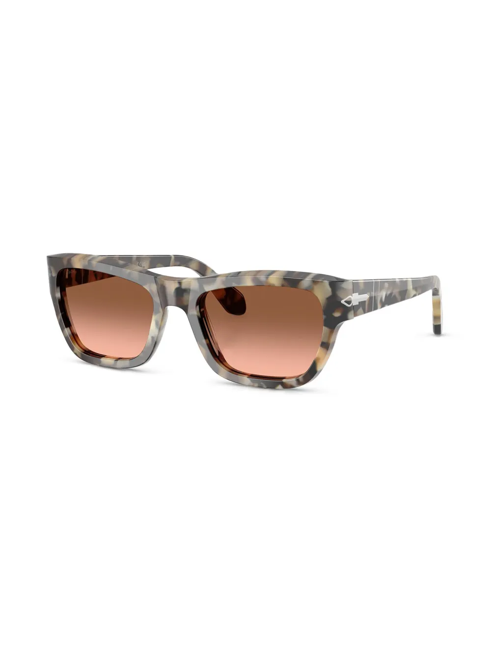 Persol Zonnebril met rechthoekig montuur Bruin