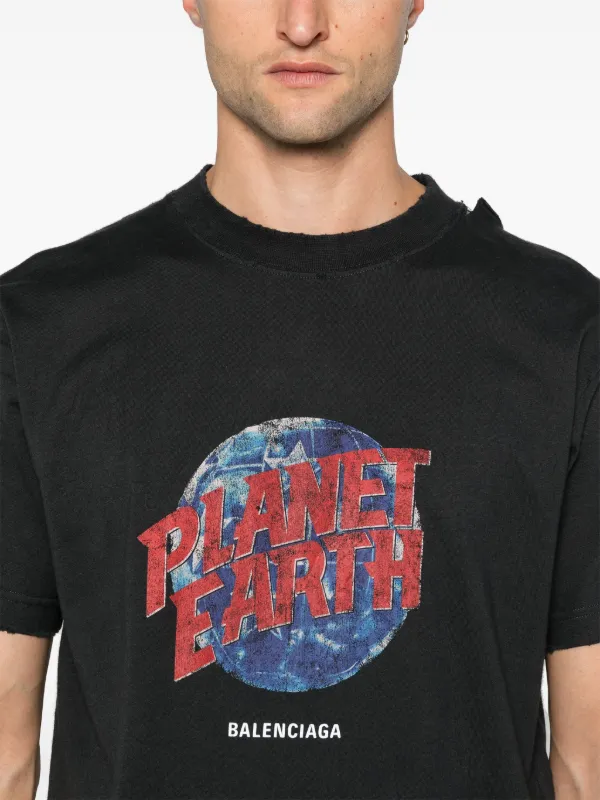 Balenciaga Planet Earth T shirt Black FARFETCH CA