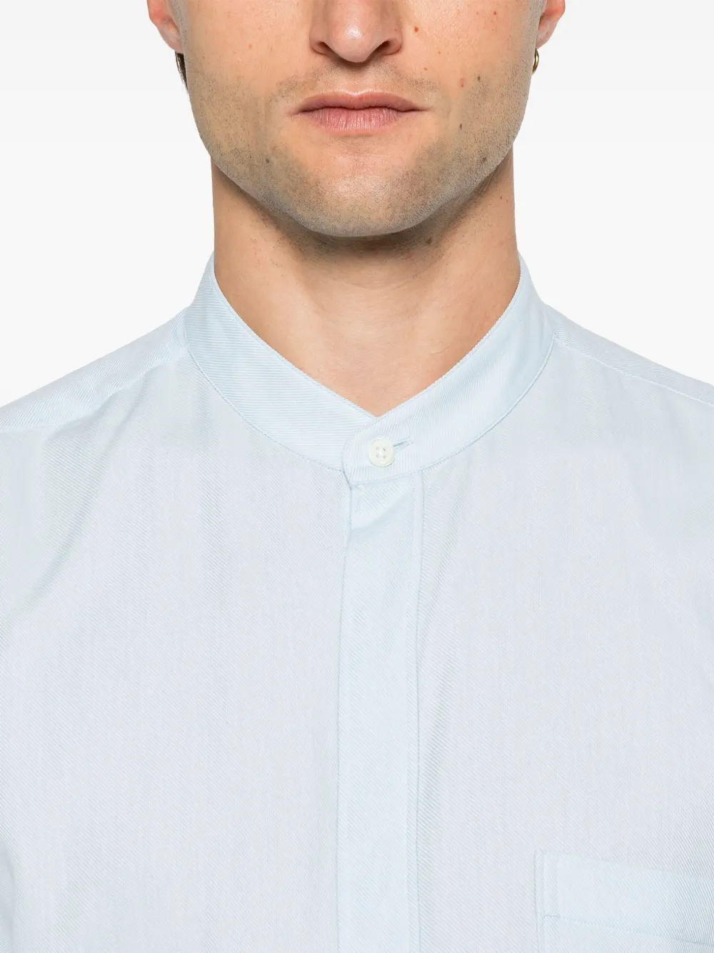 Zegna Overhemd met bandkraag Blauw
