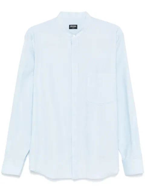 Zegna camisa con cuello mao