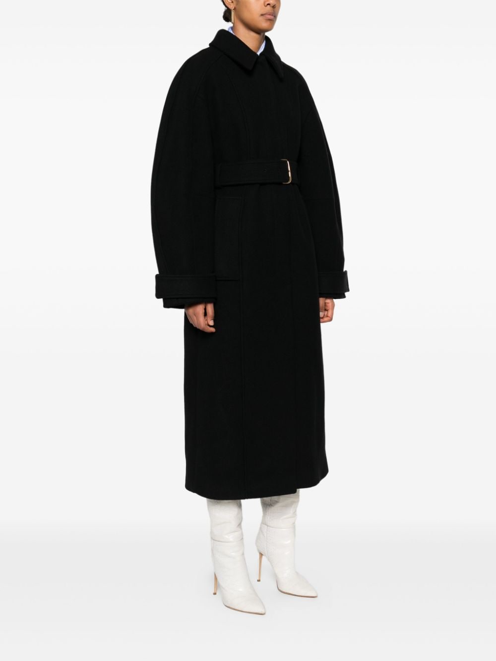 Shop Jacquemus Le Manteau Bari Coat In Black