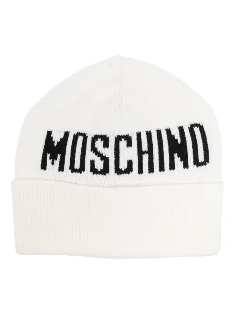 Moschino Kids intarsia-logo beanie hat