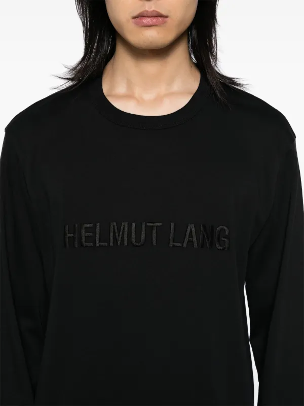 【関税込み】Helmut Lang ブラック ロゴ刺繍 Tシャツ Helmut Lang logo-embroidered T-shirt | Black | FARFETCH