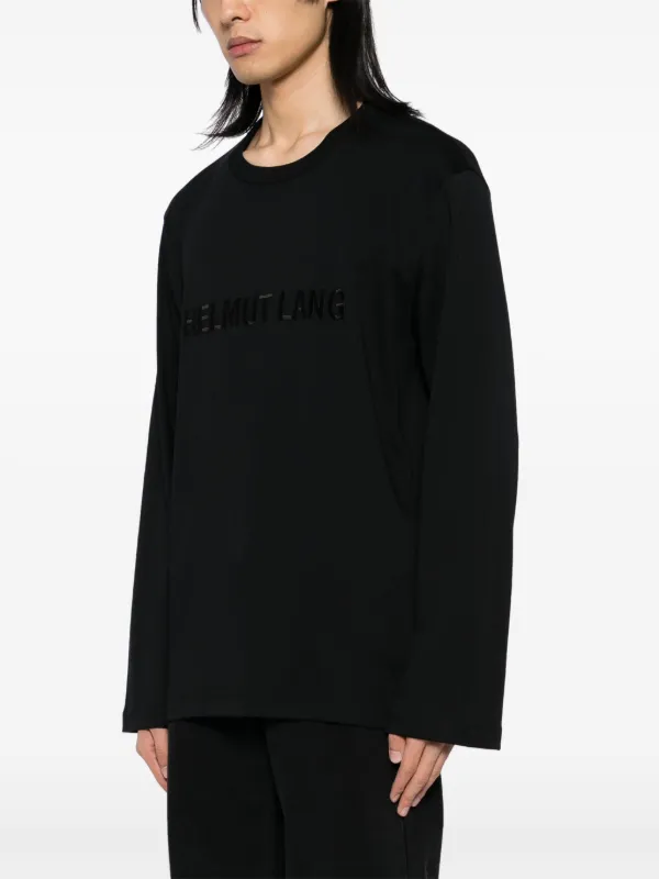 【関税込み】Helmut Lang ブラック ロゴ刺繍 Tシャツ Helmut Lang logo-embroidered T-shirt | Black | FARFETCH