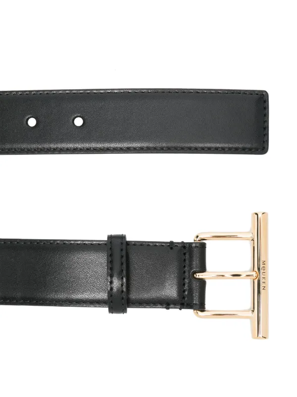 ALEXANDER McQUEEN ブラックレザーベルト Alexander McQueen レザーベルト | ブラック | FARFETCH JP