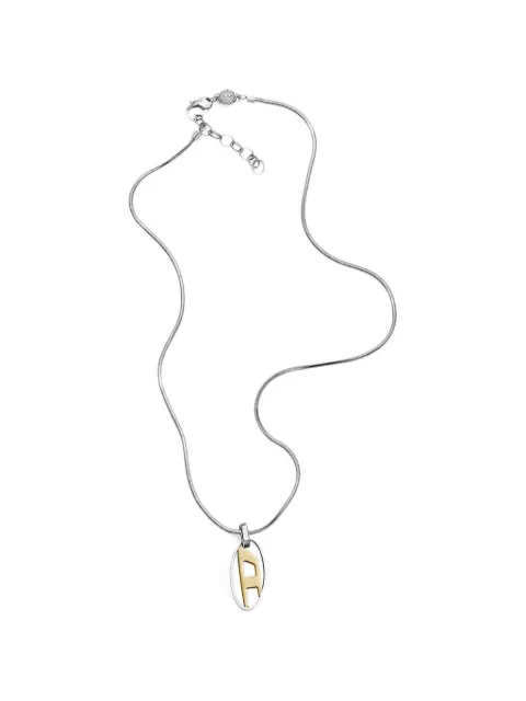 Diesel oval-charm necklace