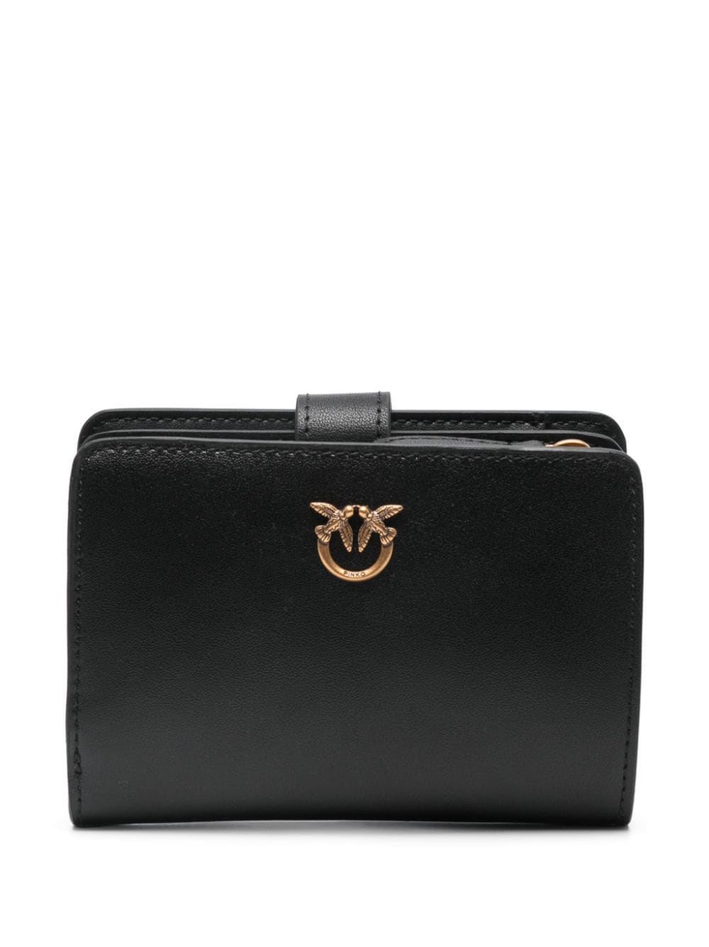 Shop Pinko Love Birds-plaque Wallet In Black