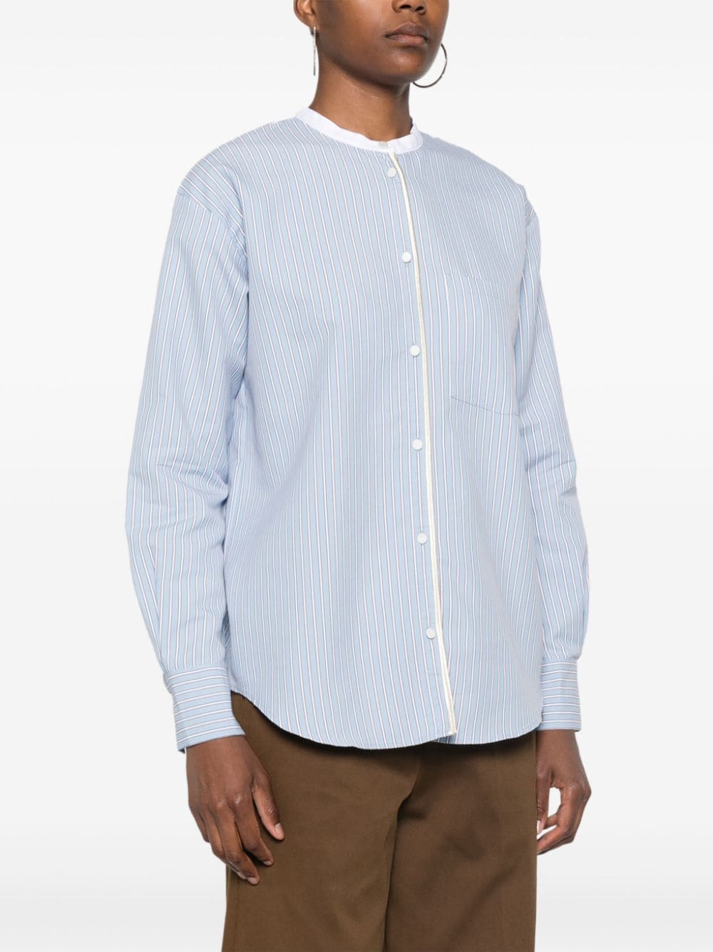 FORTE FORTE STRIPED OXFORD WEAVE SHIRT 