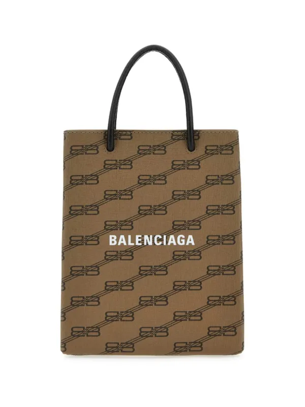 Balenciaga BB Monogram print Tote Bag Brown FARFETCH CA